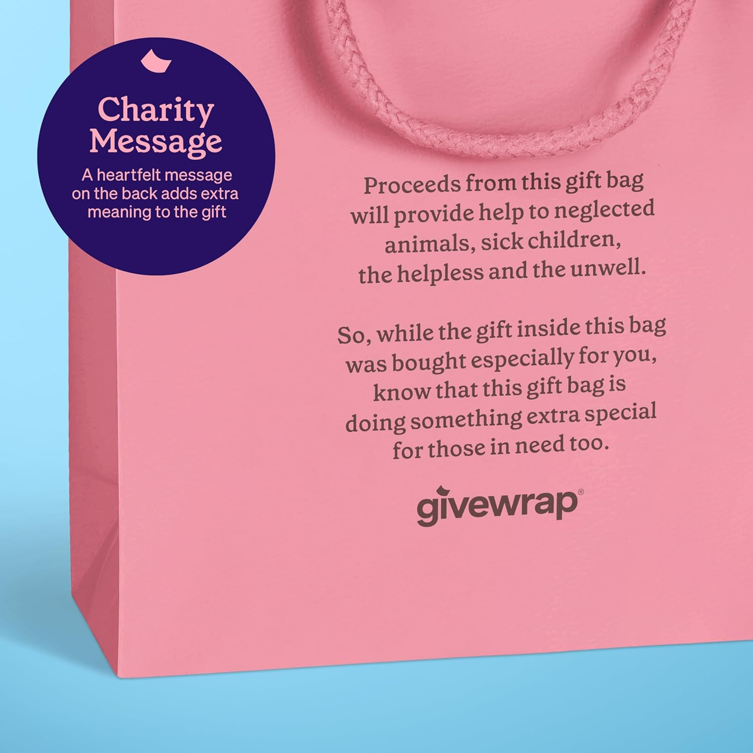 GIVEWRAP&reg; the Gift Wrap That Gives to Charity. 3Pcs Gift Bags Baby Animals Large Size with Handle and Gift Tag. for Any Birthday, Weddings, Mothers Day & Special Occasion 33Cm*26.5Cm*14Cm Eco-Friendly