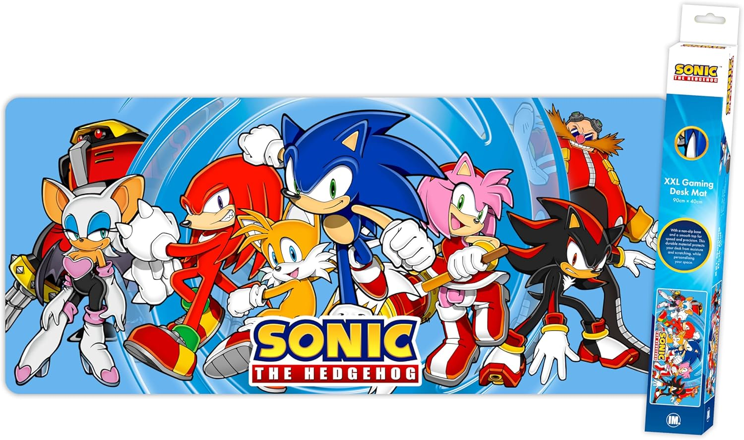 Sonic the Hedgehog Sonic Characters Line up Gaming Desk Mat, Xx-Large, Sonic, Tails, Knuckles, Amy Rose & Shadow Desk Mat image number 1