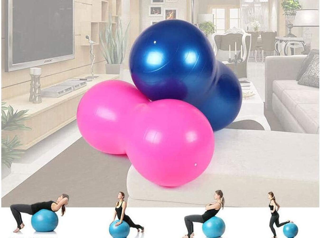 Peanut Type Yoga Balance Ball Fitness Ball with Pump for Beginners Peanut Ball Gym Rehabilitation Weight Loss Fitness image number 2