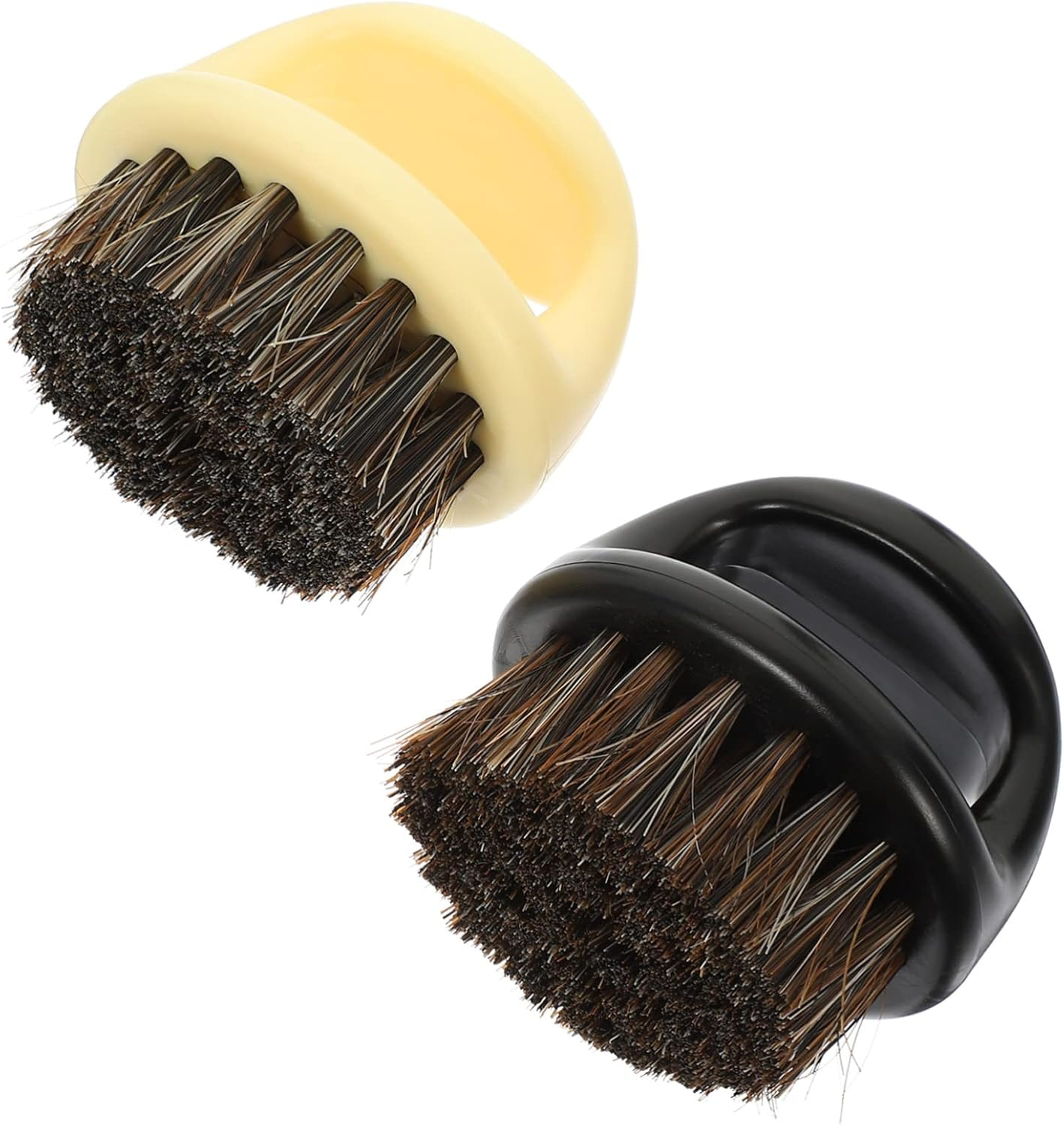 TOVINANNA 2Pcs Men'S Beard Brush Comb Hair Styling Shredded Hair Brush for Beard Maintenance Styling Black Beige Barber Shop Essential
