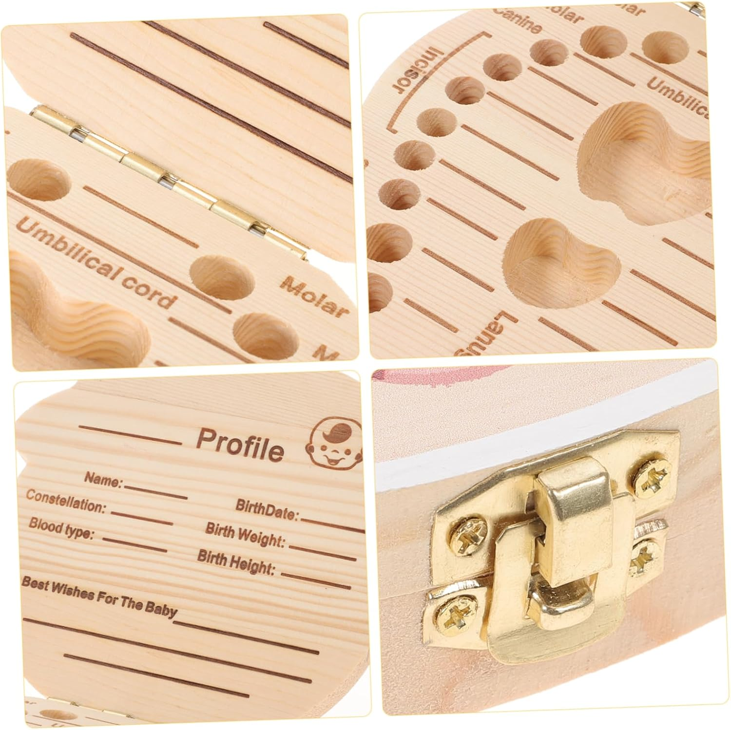 MAGICLULU Deciduous Tooth Box for First Tooth Keepsake Organizer for Boys and Girls image number 4