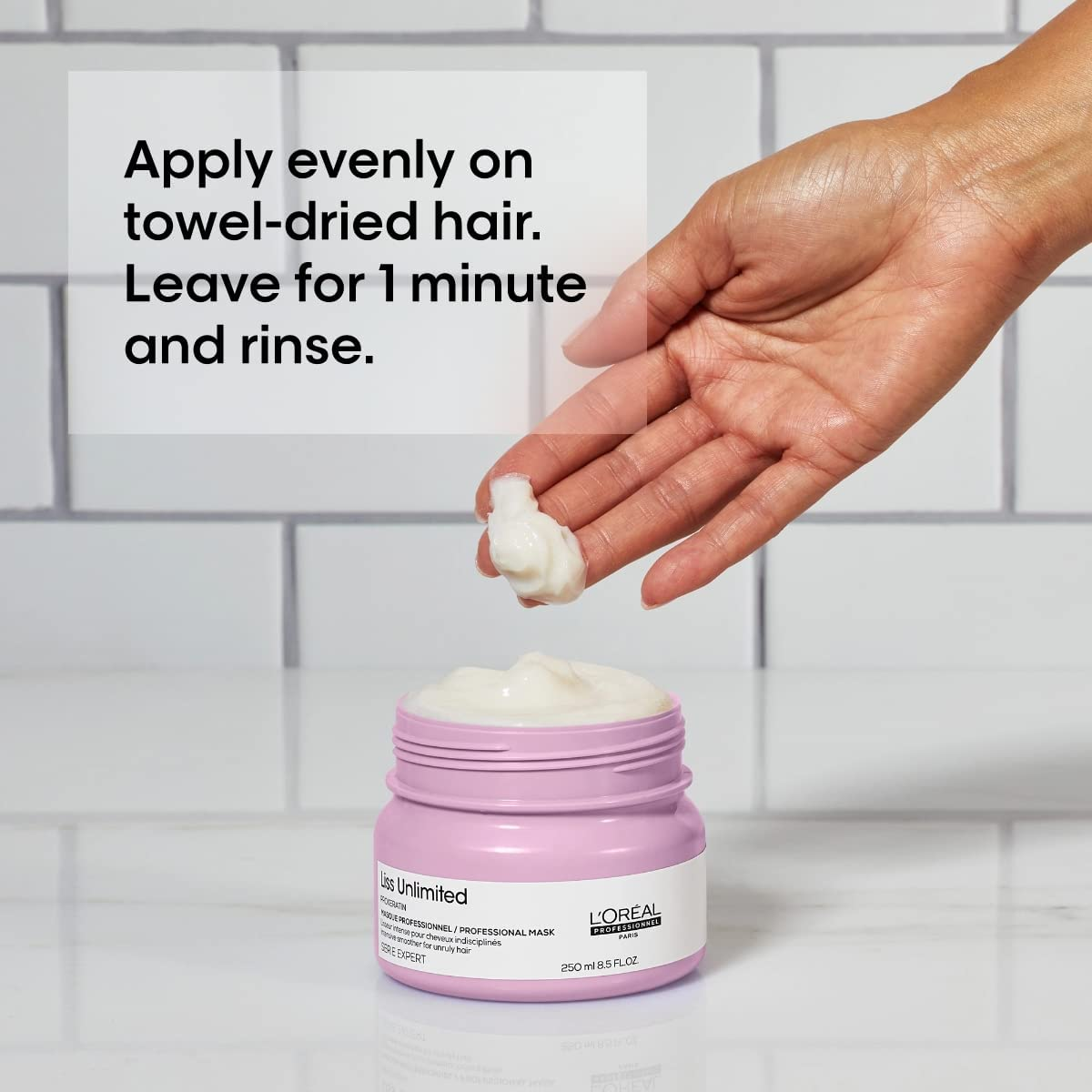 L&rsquo;Or&eacute;al Professionnel Liss Unlimited Mask|Salon Grade Long-Lasting Frizz and Humidity Protection, with Prokeratin | for Frizz-Prone Hair | 250Ml image number 2