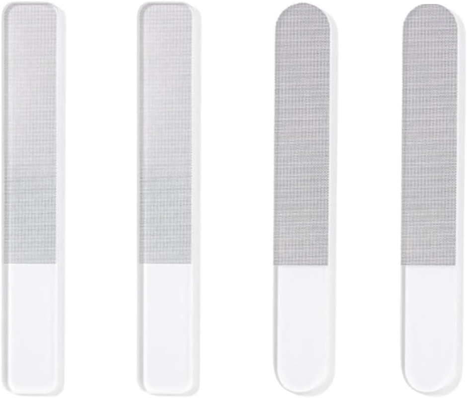 4 Pack Glass Nail File Shiner Files Kit Crystal Nail Buffer Polisher Multi-Purpose Nail Buffer with Case Manicure Toolsfor Women Men Acrylic Natural Nail image number 1