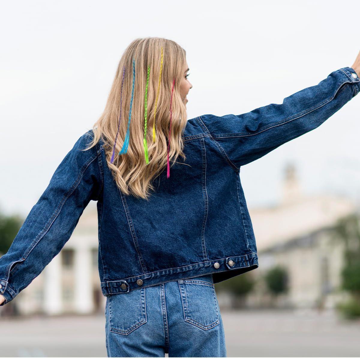 Colorful Braids Clips, 24 PCS Colorful Hair Extensions Clip for Party, Cosplay, Performance (About 30Cm/11.81In) image number 6