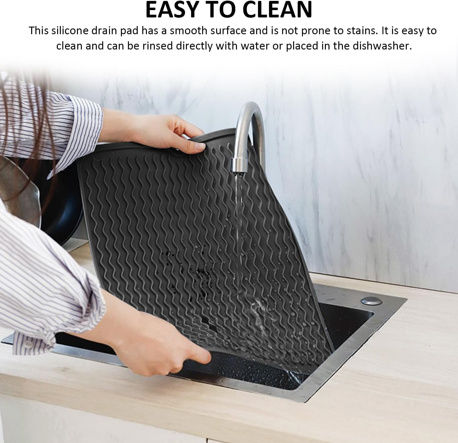 ZBHDEYG 1 Piece Drying Placemat, 1 Piece Hook, Silicone Dish Drying Mat, Dish Drying Mat, Kitchen Drying Mat, Non-Slip Bowl Mat image number 3
