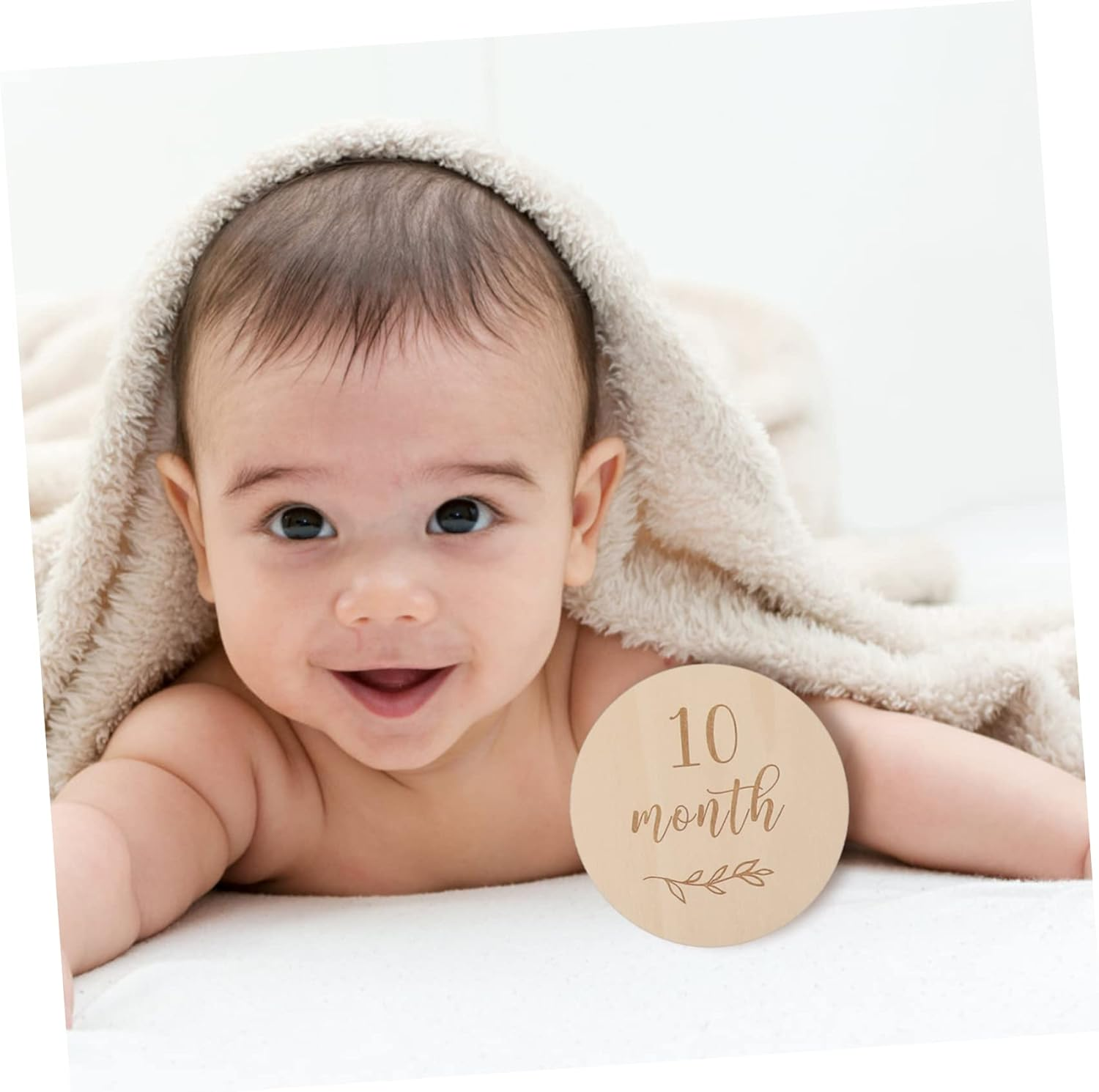 13Pcs Wooden Growth Cards for Newborn Milestones Chic Photo Props for Monthly Memory Sharing Keepsakes image number 2