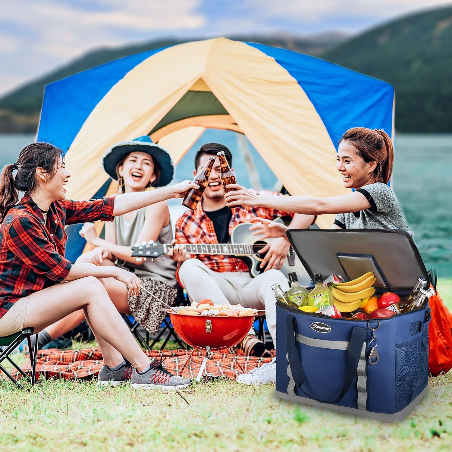 Maelstrom Soft Cooler Bag,Collapsible Soft Sided Cooler,24/30/60/75 Cans Beach Cooler,Ice Chest,Large Leakproof Camping Cooler,Portable Travel Cooler for Grocery Shopping,Camping,Road Trips image number 4