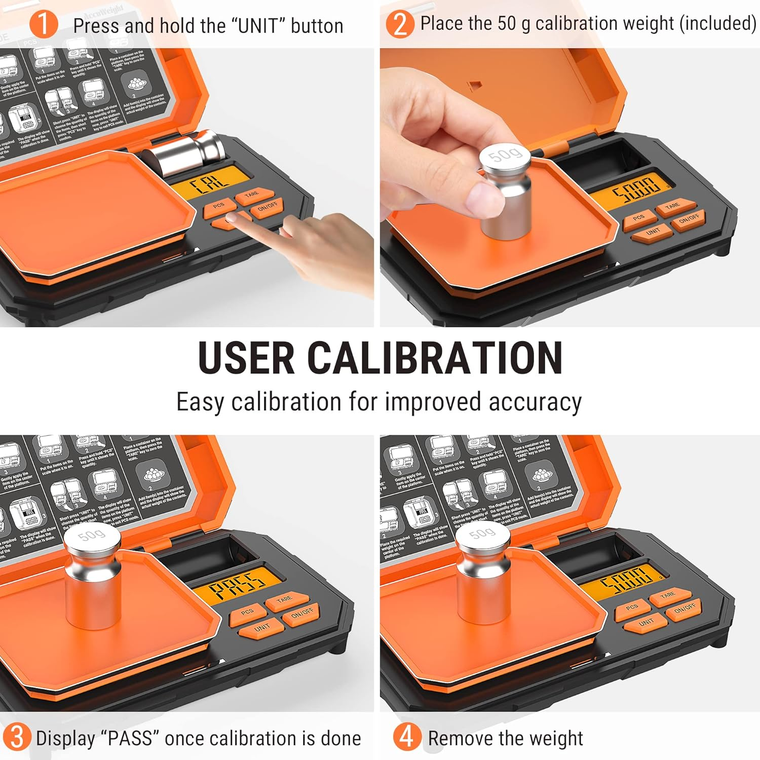 Accuweight 257 Digital Pocket Scale, 300Gx0.01G Precision Gram Scale for Food Ounces and Grams, Small Portable Jewelry Scale with Counting Function, Mini Coin Scale for Food and Coffee image number 3