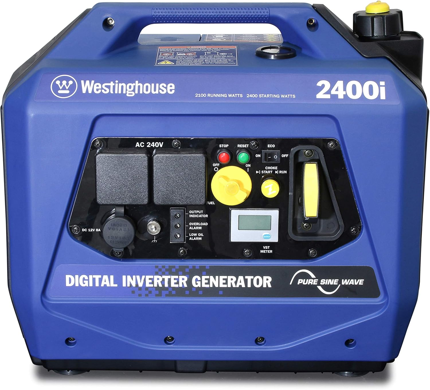 Westinghouse 2400I Digital Inverter Generator - 2100W Running/2400W Starting, Lightweight at 20Kg, 100% Pure Sine Wave, Ideal for Outdoor Adventures and Home Backup Power Supply &ndash; Blue