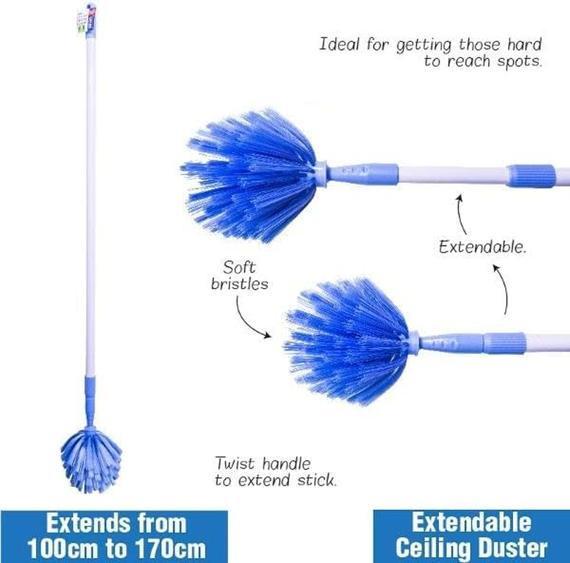 LEDON Extendable Dust Remover, Duster Ceiling Extends from 100Cm to 170Cm, Feather Duster for Cleaning High Ceilings Fan image number 1