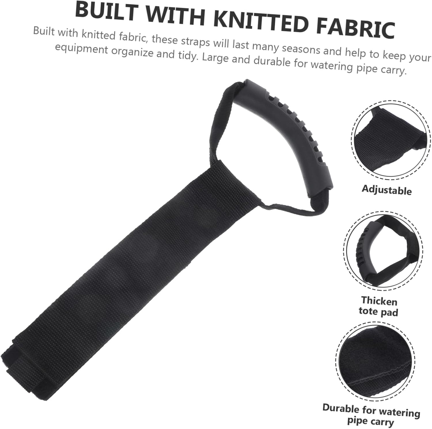 2Pcs Adjustable Tote Straps Hook and Loop Pasted Water Straps for Gardening Hose Plant Watering Carrying Supplies