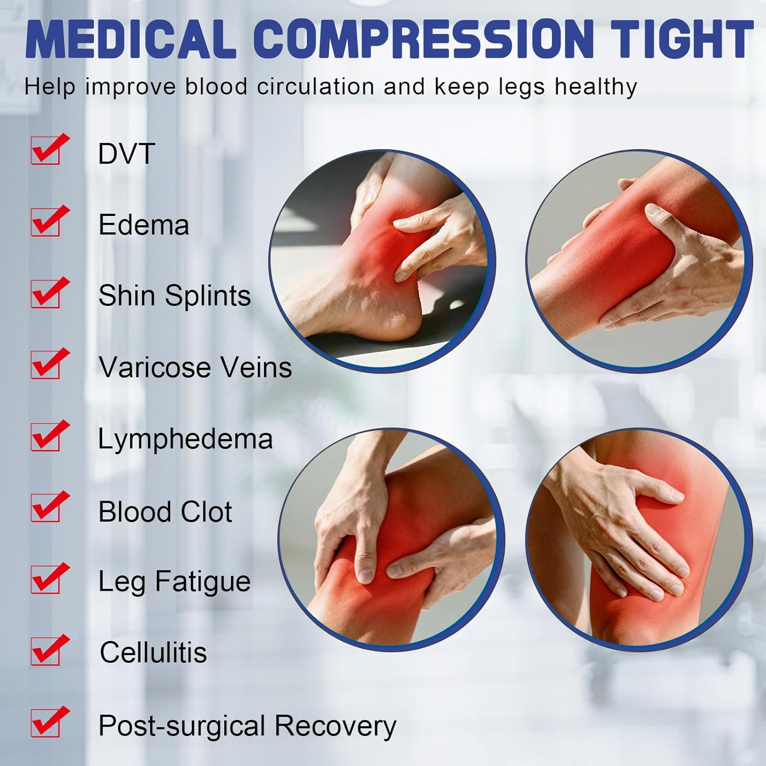 Beister Medical Compression Pantyhose Women & Men, 20-30Mmhg Open Toe Thigh High Compression Tights Graduated Support for Varicose Veins, Edema, Flight, DVT