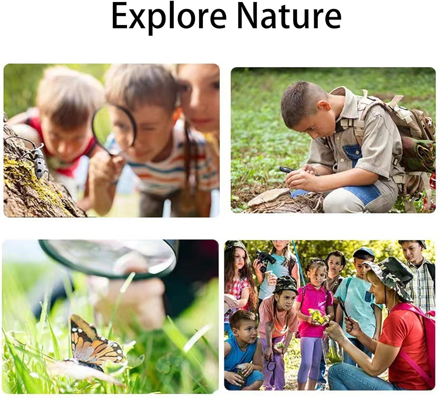 DONHUA Bug Catcher Kit,Habitat with Magnified Viewer Magnifying Glass, Tweezers, Bug Catcher Explore Nature Outdoor Exploration for Boys Girls image number 5