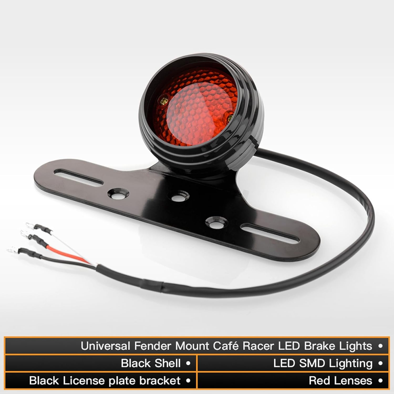 Namolit Motorcycle Tail Light Brake Light with License Plate Bracket Integrated Running Lamp Universal