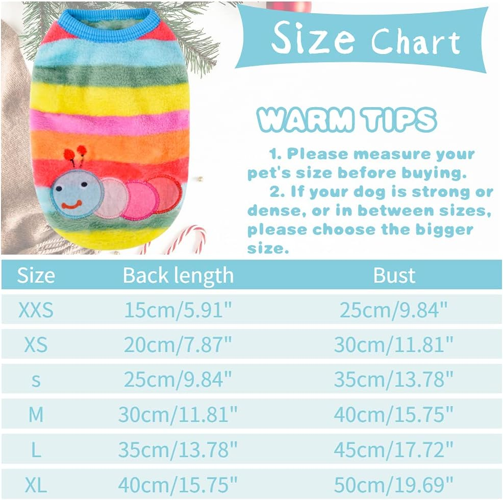 Dog Sweaters for Small Dogs Boy Chihuahua Yorkies Male Set of 4 Warm Fall Winter Cute Puppy Clothes Shirt Vest Size XXS ~ XL (Small, Caterpillar+Horse+Snails+Panda) image number 3