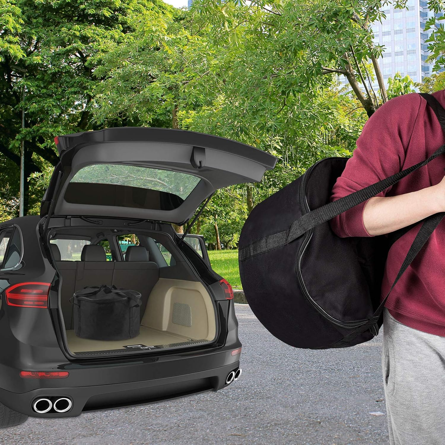 Carry Bag and Cover for Outland Firebowl 893 Deluxe Outdoor Portable Propane Gas Fire Pit, Fit for Outland Firebowl 823 870, 19 Inch Dia, Water-Resistant