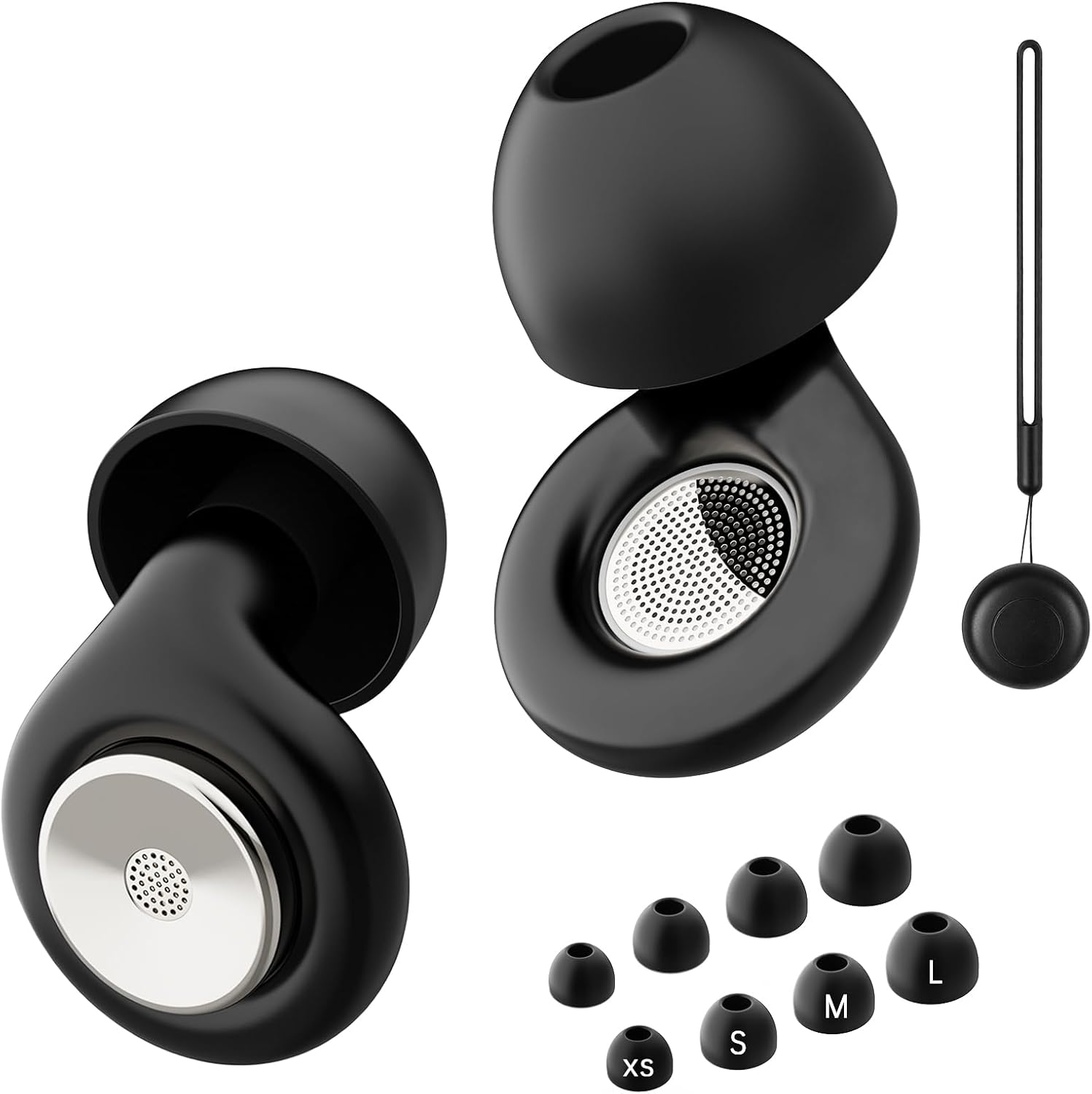 Eosxrp Silicone Ear Plugs for Sleeping 4 Pair Reusable Gel Earplugs for Swimming with High Noise Cancelling for Traveling Concerts Shooting Construction Studying Work, 4 Sizes, 28Db SNR, Sleek Black image number 4