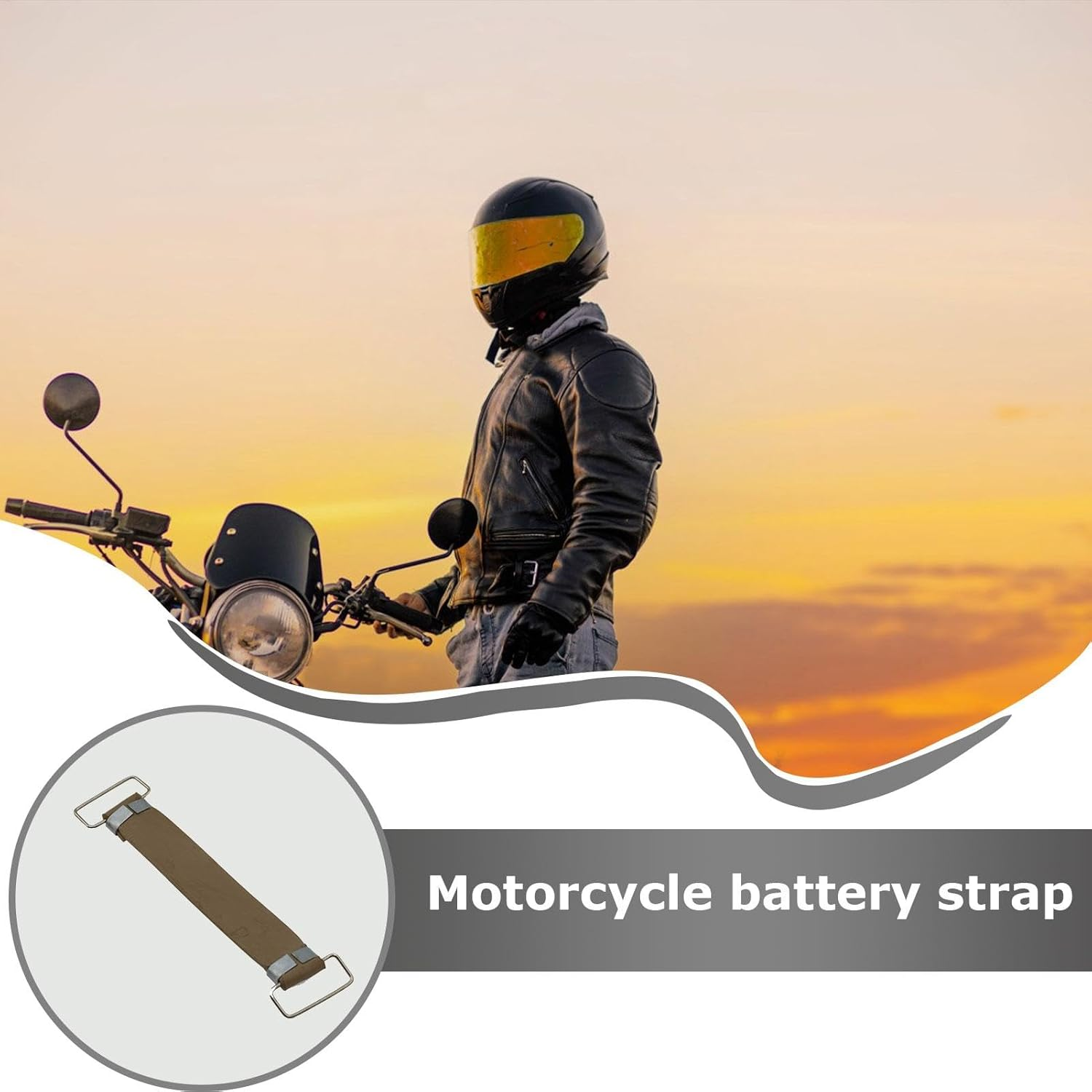 Battery Straps Rubber Band - Stretchable Rubber Battery Straps Fastening Straps | Battery Box Strap Portable Battery Band Bandage for Motorcycle Battery image number 3