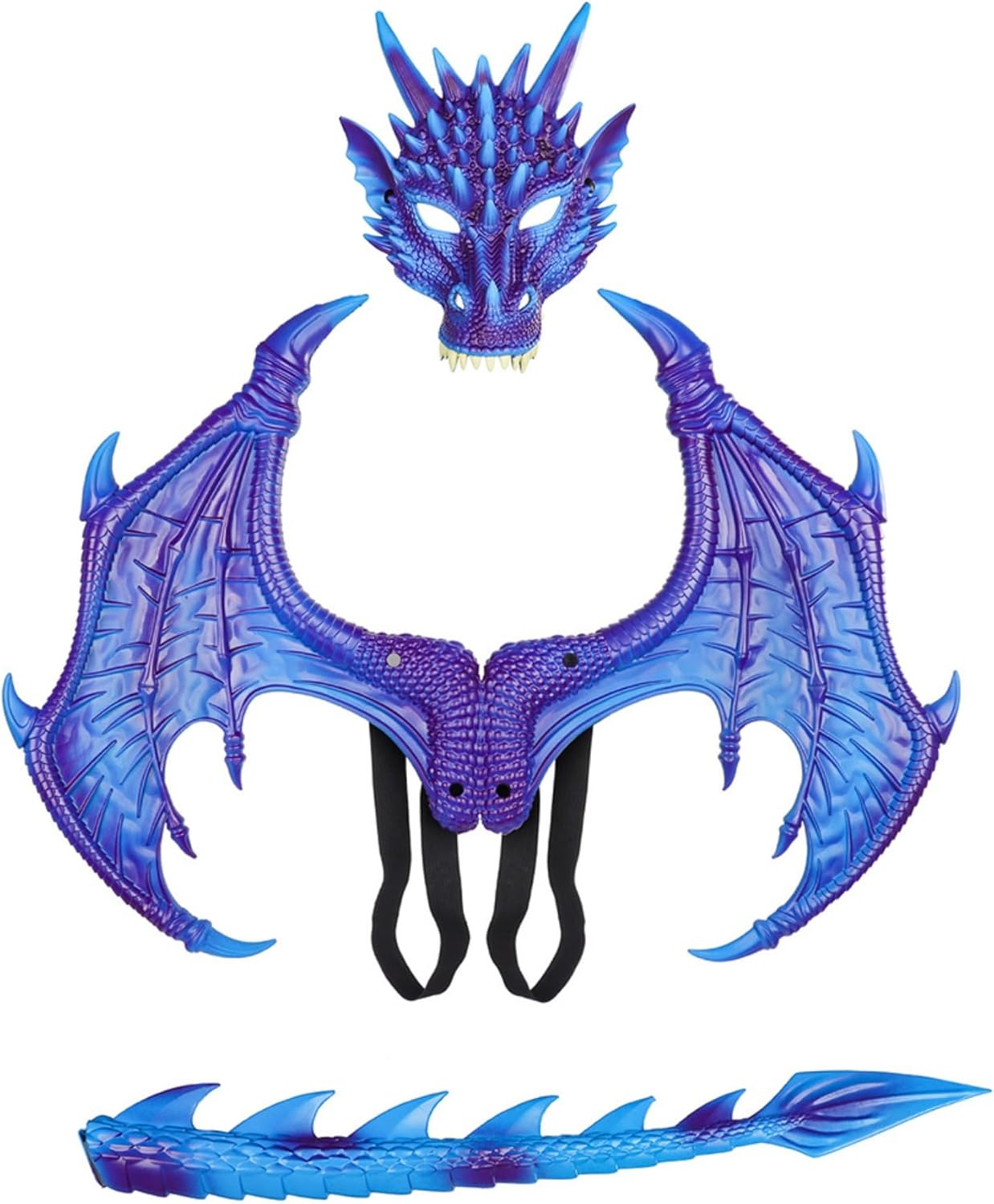 Costume Bay Dragon Wing Set with Mask and Tail, Waterproof and Foldable, Soft Non-Toxic Material, Perfect for Dragon or Vampire Cosplay, Halloween, and Costume Parties