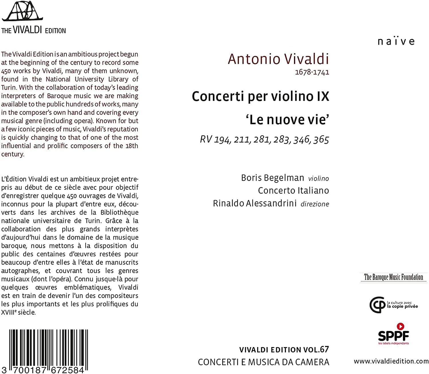 CONCERTI per VIOLINO IX