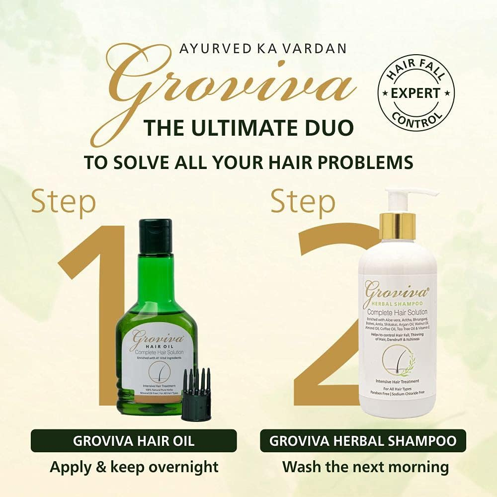 Groviva Natural Hair Oil | Complete Hair Solution | Enriched with 43 Vital Ingredients | Hair Oil (100 Ml) - Pack of 1 image number 2