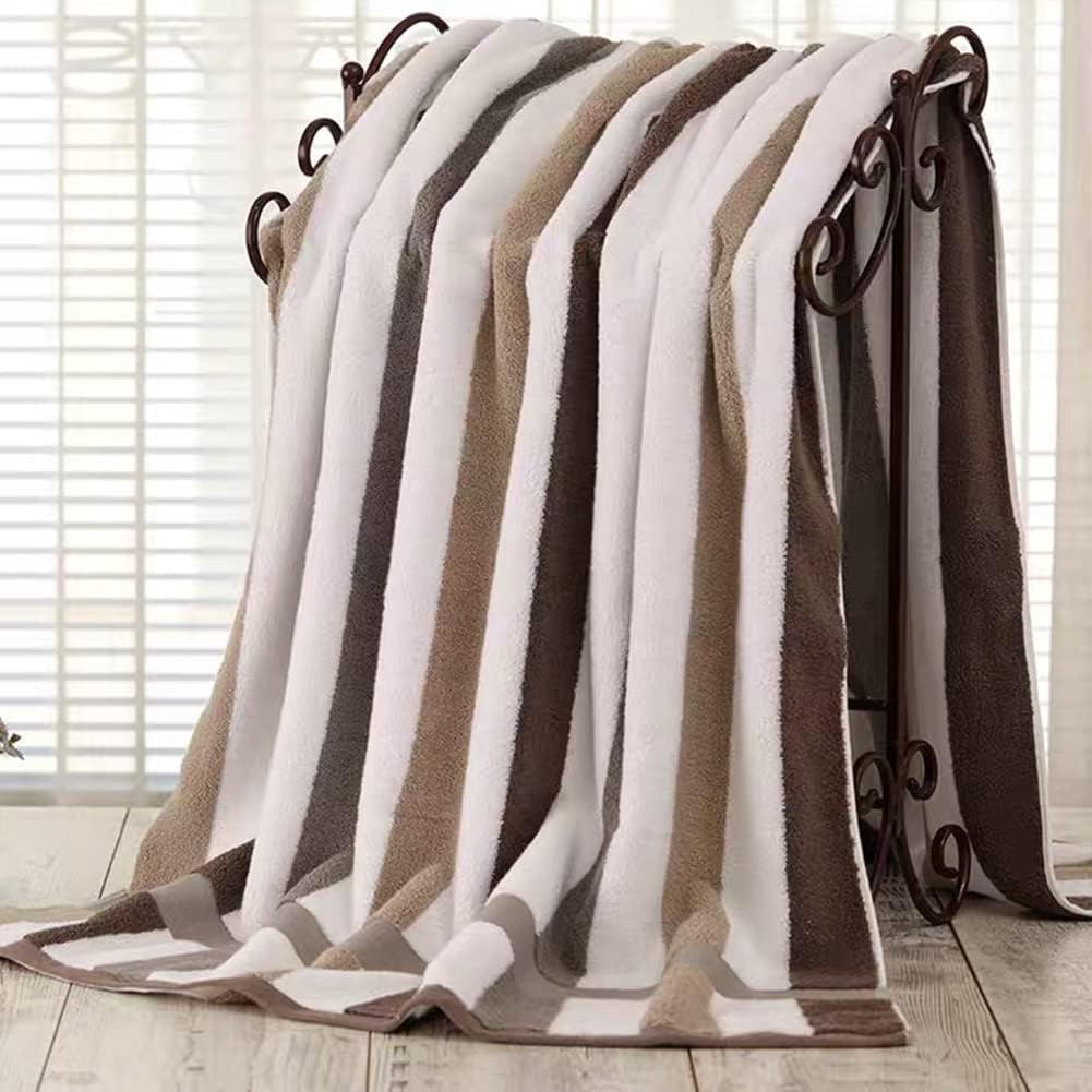 DUUKOA Bath Towel Large Thick Cotton Bath Sheets Household Beach Swimming Pool Towels Absorbent 35X71 Inch（90X180 Cm） (Light Blue)