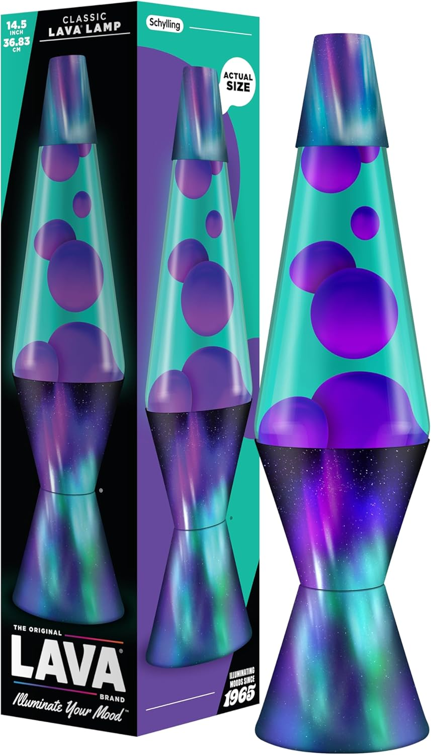 Lava&reg; - Lava Lamp 2323, Yellow Wax, Purple Liquid, Black Base and Cap, Original Lava&reg; Brand 14.5 Inch Motion Lamp