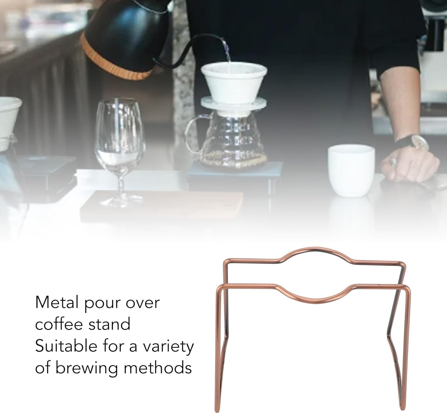 GRCFUMO Pour over Coffee Dripper Stand, Iron Filter Maker Coffee Holder, Stylish Tea Filter Stand Rack for Home Bar Hotel Coffee image number 3