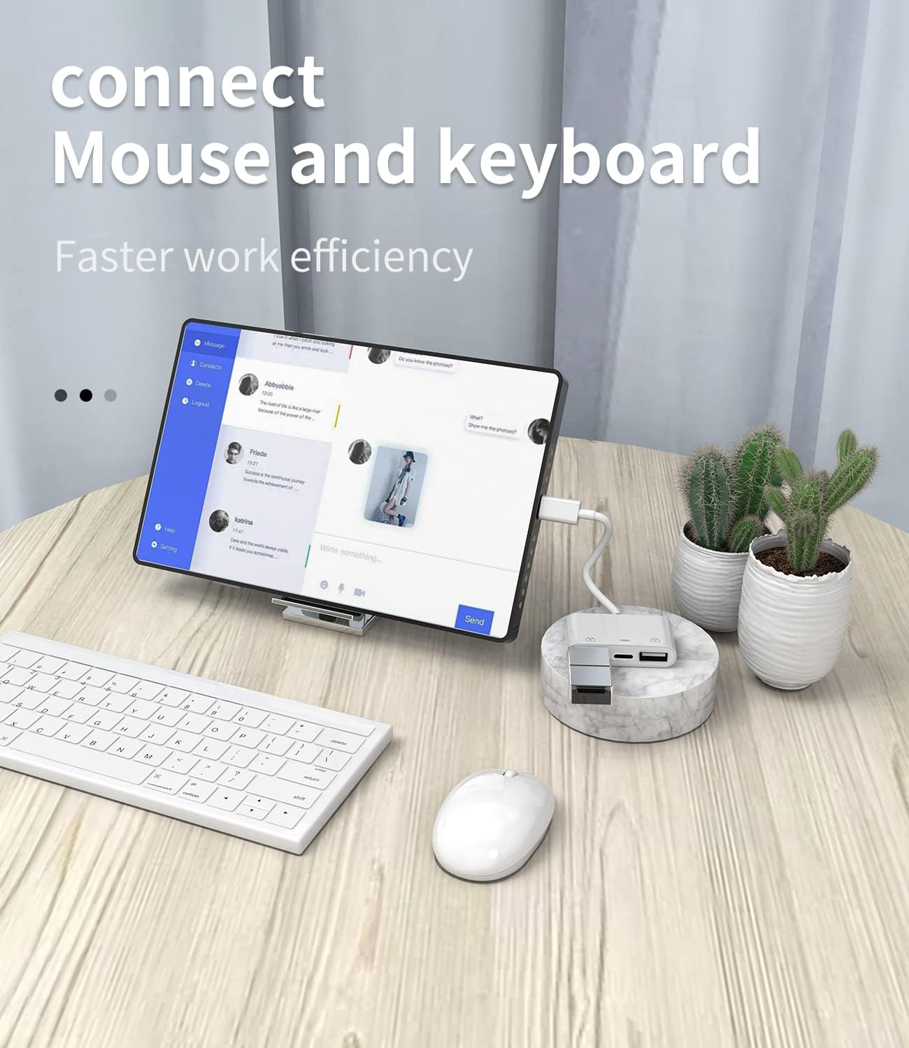 Lightning to USB Adapter(3 in 1)For Apple Charging Cable for Iphone 14 13 OTG 3.0 Dual USB-A Port Card Reader Flash Drive Keyboard Mouse Connector Camera Memory Stick Transfer Dongle External Adaptor image number 4