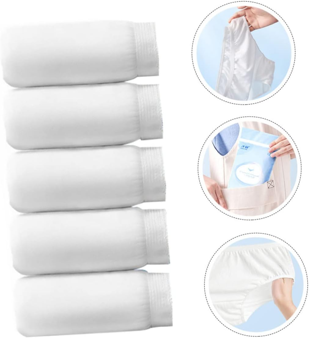 5Pcs Pure Cotton Underwear Midrise Maternity Pants Women Underwear Packs White