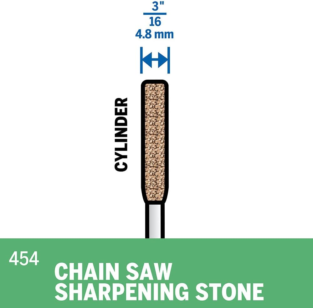 Dremel 454 Chainsaw Sharpening Grinding Stones Multipack, 2 Grinding Stones for Precise, Quick and Easy Sharpening of Chain Saw Blades (4.8 Mm) image number 3
