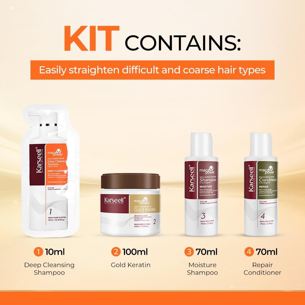 Karseell Repair Straightening Kit, 12 Weeks of Home Use Professional Straightening, Softer and Shinier Hair, All Hair Types image number 2