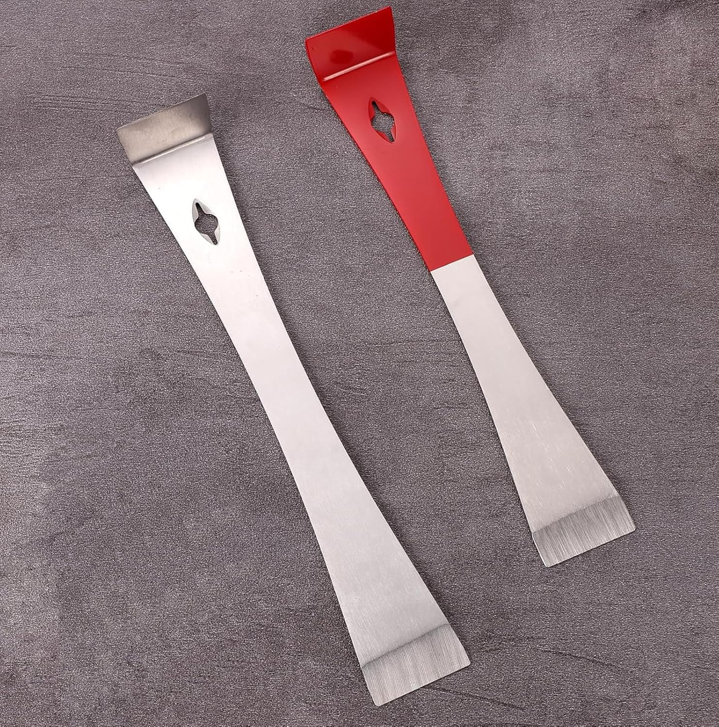 2-Pack Stainless Steel Pry Bars - Mini Flat Crowbar Tools for Scraping, Pulling, and Lifting - Multipurpose Thin Trim Bars for Beekeeping, Kitchen Remodeling, and More image number 3