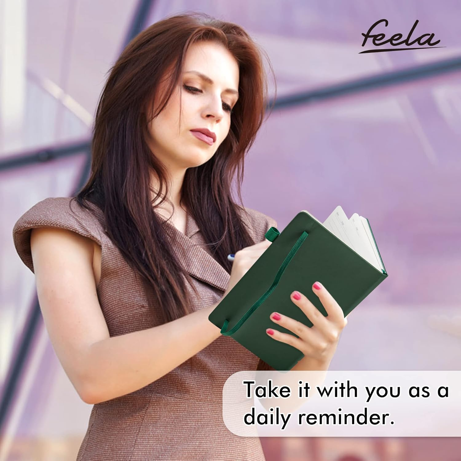 Feela Hardcover Notebook for Work, 3 Pack Classic Ruled Lined Journal Notebook Set School Business Supplies, with 3 Black Pens, 120 GSM, 5.1&rdquo;X8.3&rdquo;, 3 Pack, A5, Vintage Colours image number 1