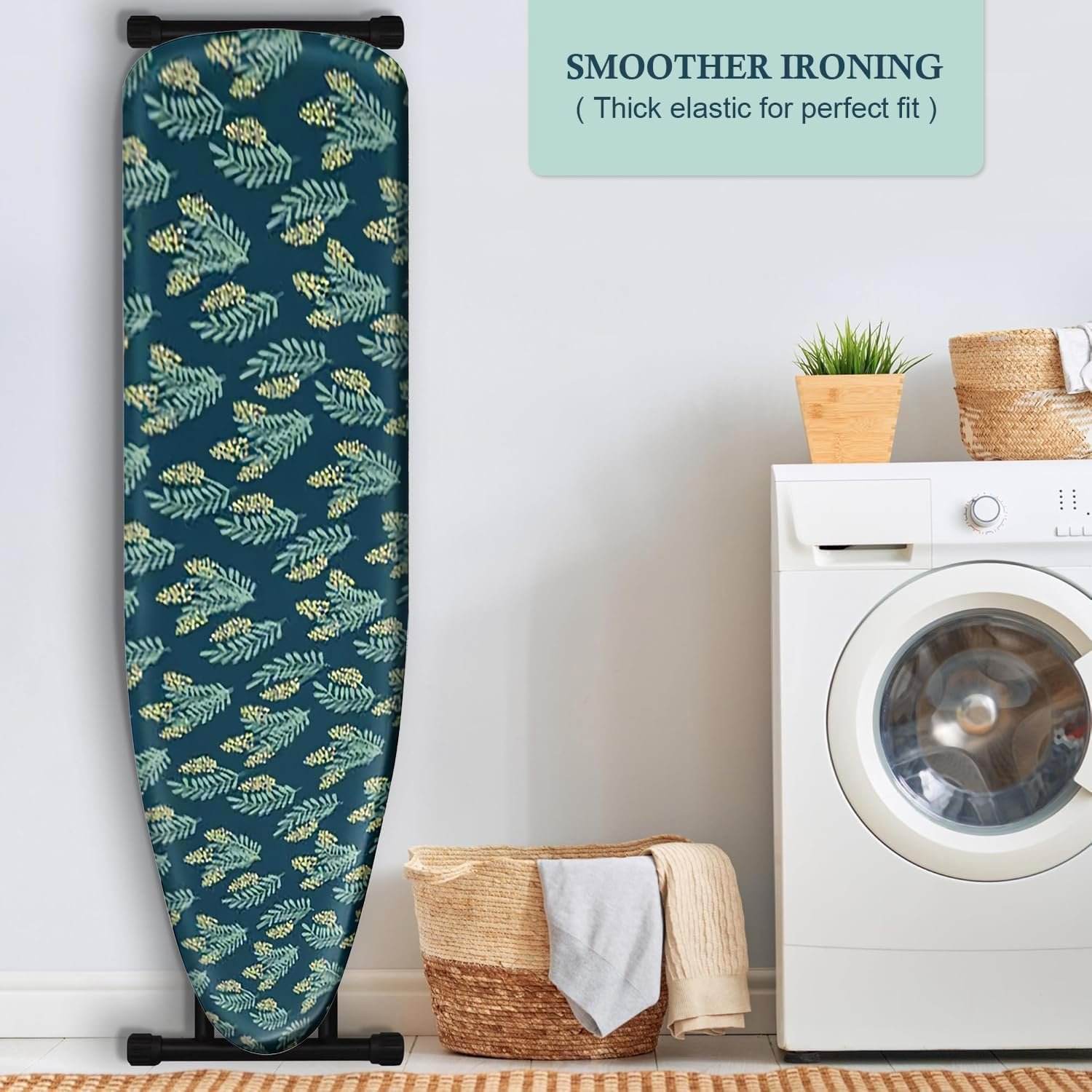 Clevinger Ironing Board Cover and Pad, Standard Table Top Ironing Board Cover with Elastic Edge, Scorch and Stain-Resistant Cotton Ironing Board Covers with Thick Padding - Metallic Grey image number 2