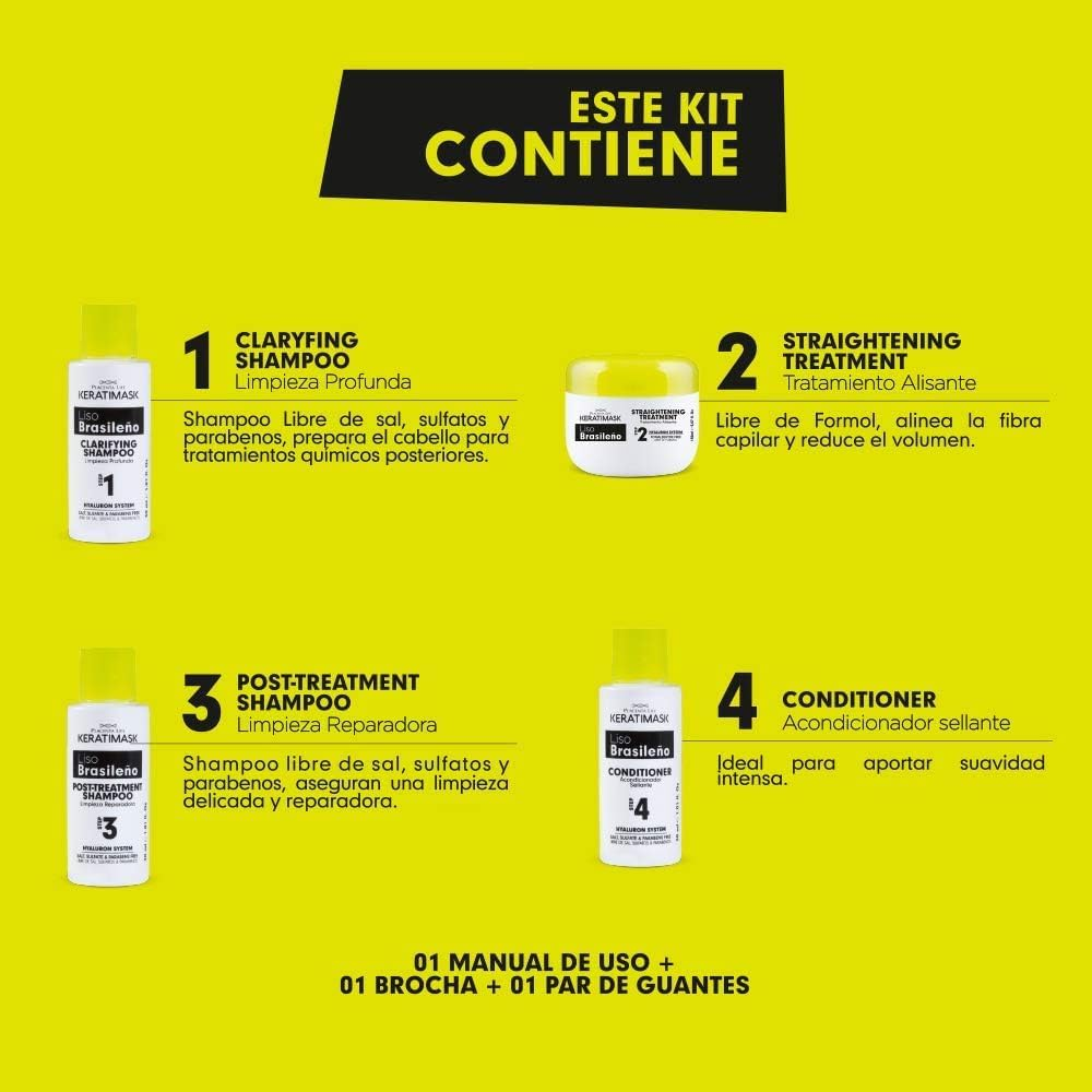 Be Natural - Brazilian Keratimask Straightening Kit - Long Lasting Professional Results image number 4