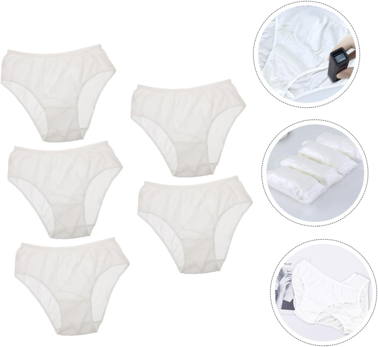 5Pcs Disposable Female Briefs XXXL Cotton Maternity Underwear Lightweight Breathable Postpartum Panties for Travel and Confinement Care White image number 6