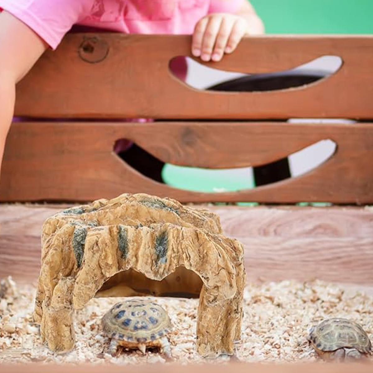 NUZAMAS Turtles Fish Hide Cave Fish Hiding Cave Aquarium Decoration Terrarium Stone Hideaway Natural Habitat Ornament for Turtle Gecko Spiders Frogs Lizards image number 6