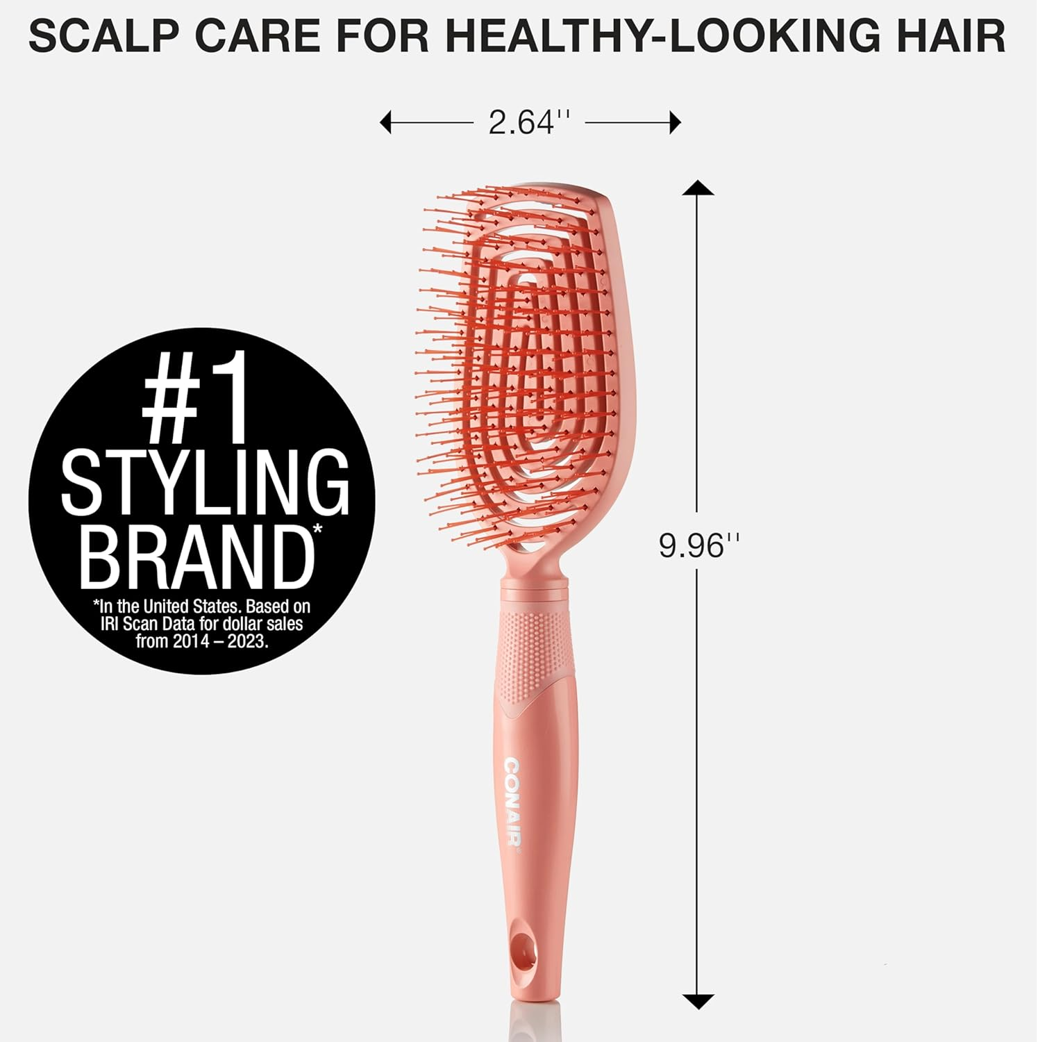 Conair Scalp Care Detangling Hairbrush - Curly Hair Brush - Scalp Massager - Hairbrushes for Women & Men - Detangler for All Lengths - Can Use Wet or Dry - Standard image number 3