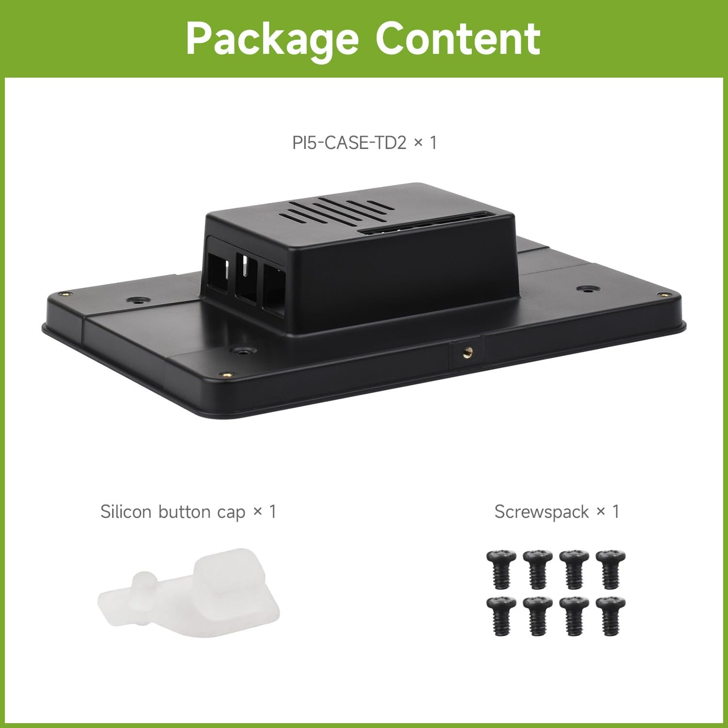 Waveshare Protective Case, Compatible with Rpi 7Inch Touch Display 2 and Raspberry Pi 5,Compatible with Multiple 7-Inch Screens, Supports Installing Raspberry-Pi Hats, Reserved Rich Interfaces，Black