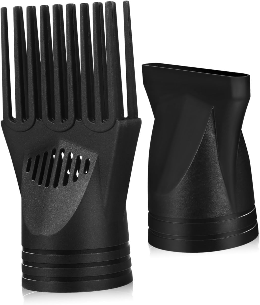 2Pcs Hair Dryer Nozzle Attachments Comb Diffuser for Versatile Styling Plastic Easy Installation for Straight Curly Hair image number 1