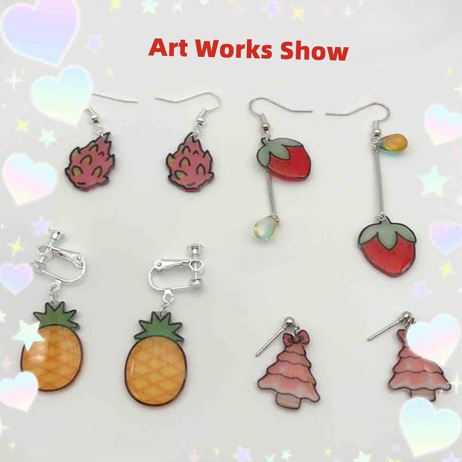 Shrink Films, 50 Sheets Shrink Films Kit Shrinky Art Film Paper Heat-Shrink Sheets for DIY Craft Ornaments Pendants Earrings Keychains Accessories, 7.9 * 5.7 Inches image number 5