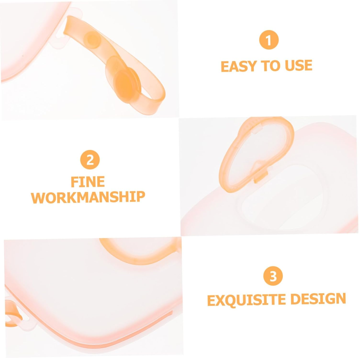 Portable Baby Wet Tissue Box Hanging Case Lid, White and Orange Infant Wipes Holder for Outdoor Travel and Home Use image number 3