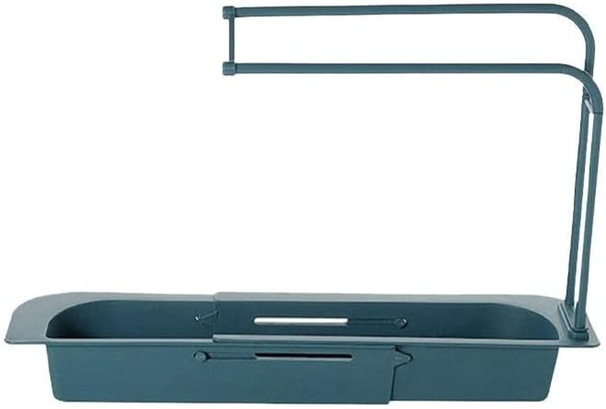 Telescopic Sink Rack Holder Expandable Storage Drain Basket Home Kitchen Kit, Multifunctional Drain Basket, Durable PP Material