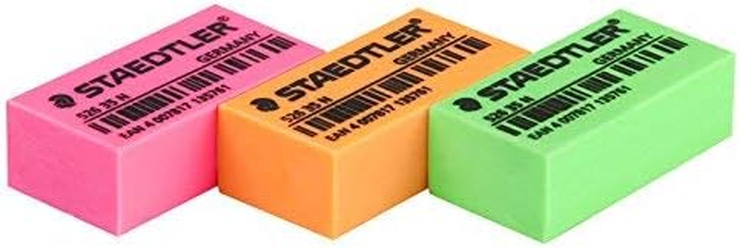 Staedtler Dust Free Erasers, Assorted Neon Colour (Pack of 50) image number 1