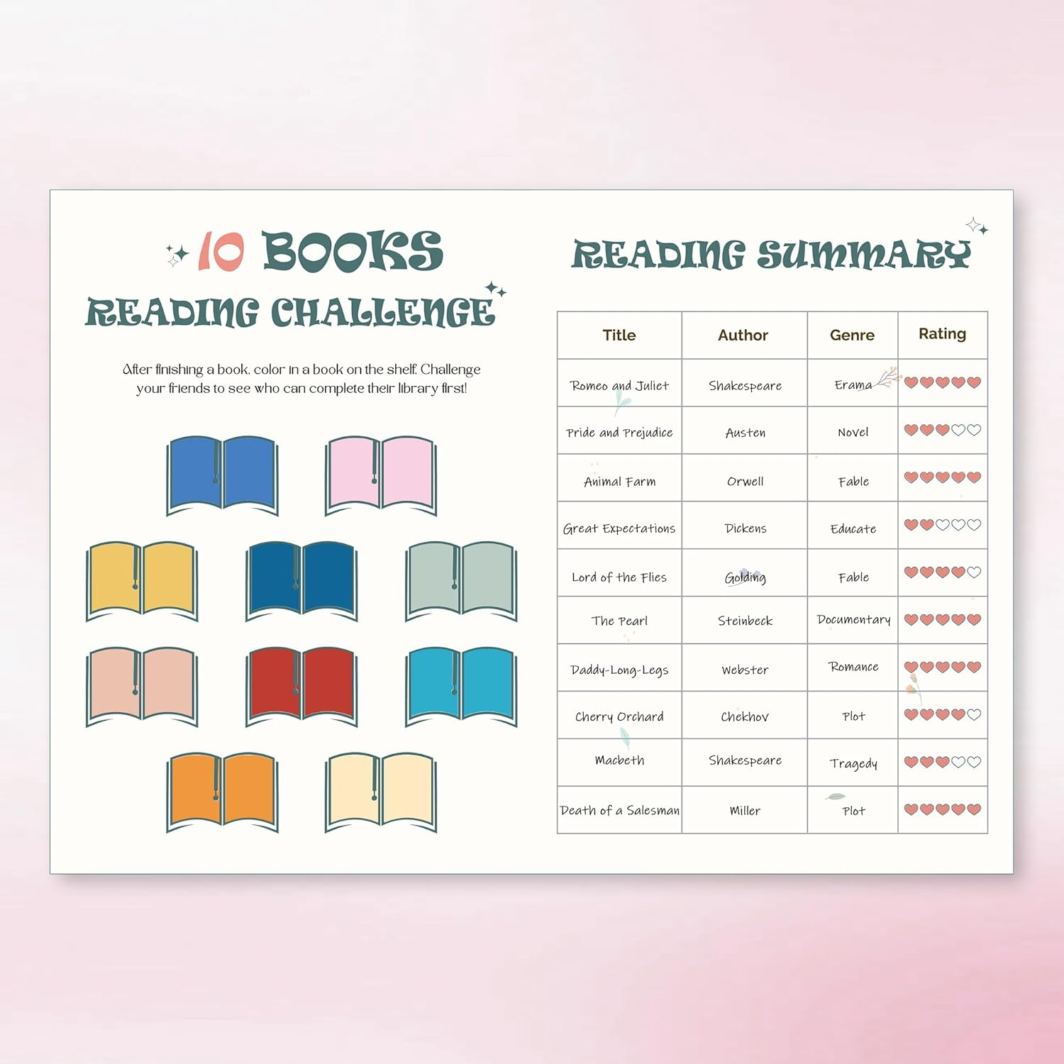 TIEFOSSI Reading Journal for Book Lovers, Track Your Reading Progress, 85 Book Reviews, Stage Reading Record, Hardcover A5 Journal Reading Planner, Gifts for Readers - Green image number 4