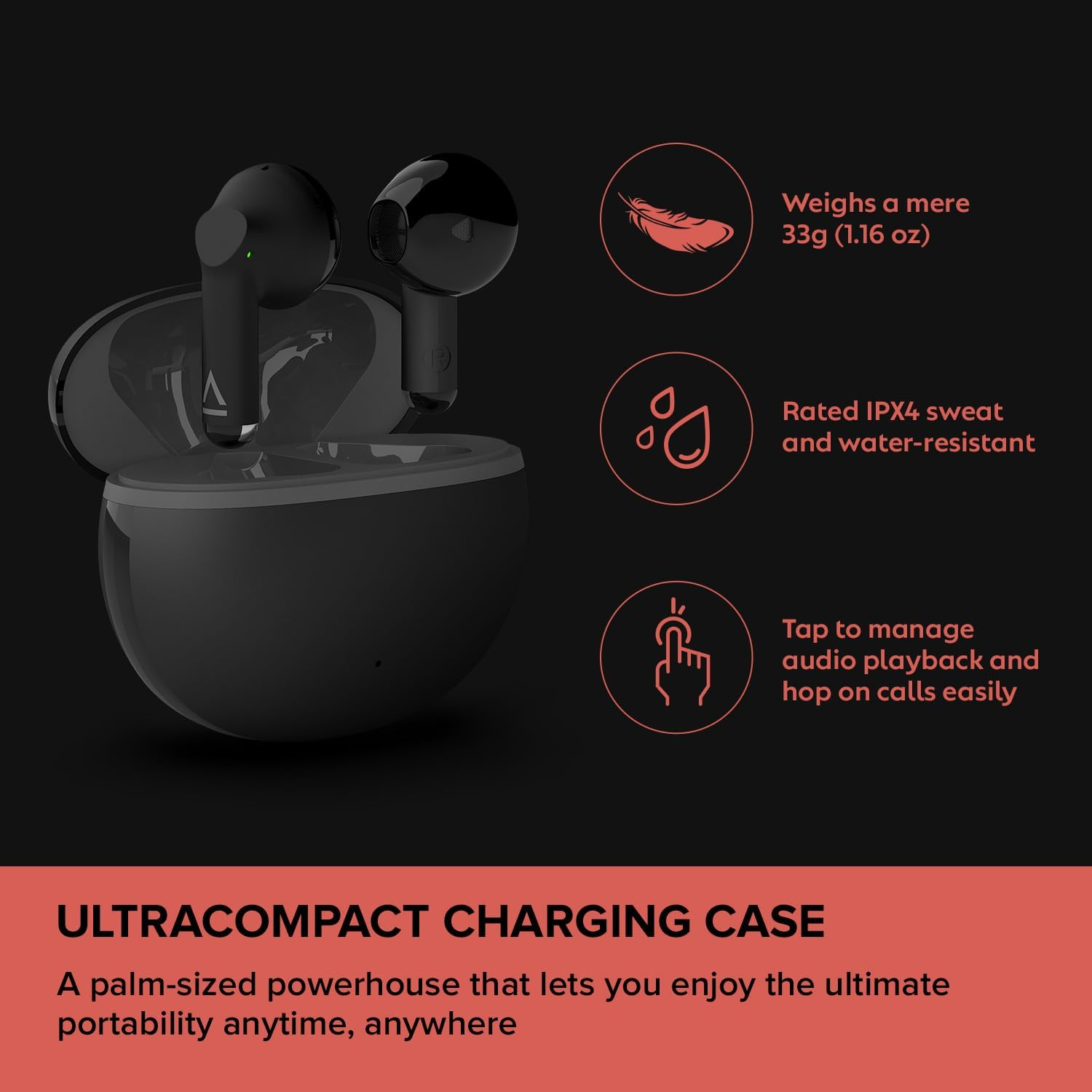 Creative Labs Zen Air Dot TWS In-Ear Headphones, Black