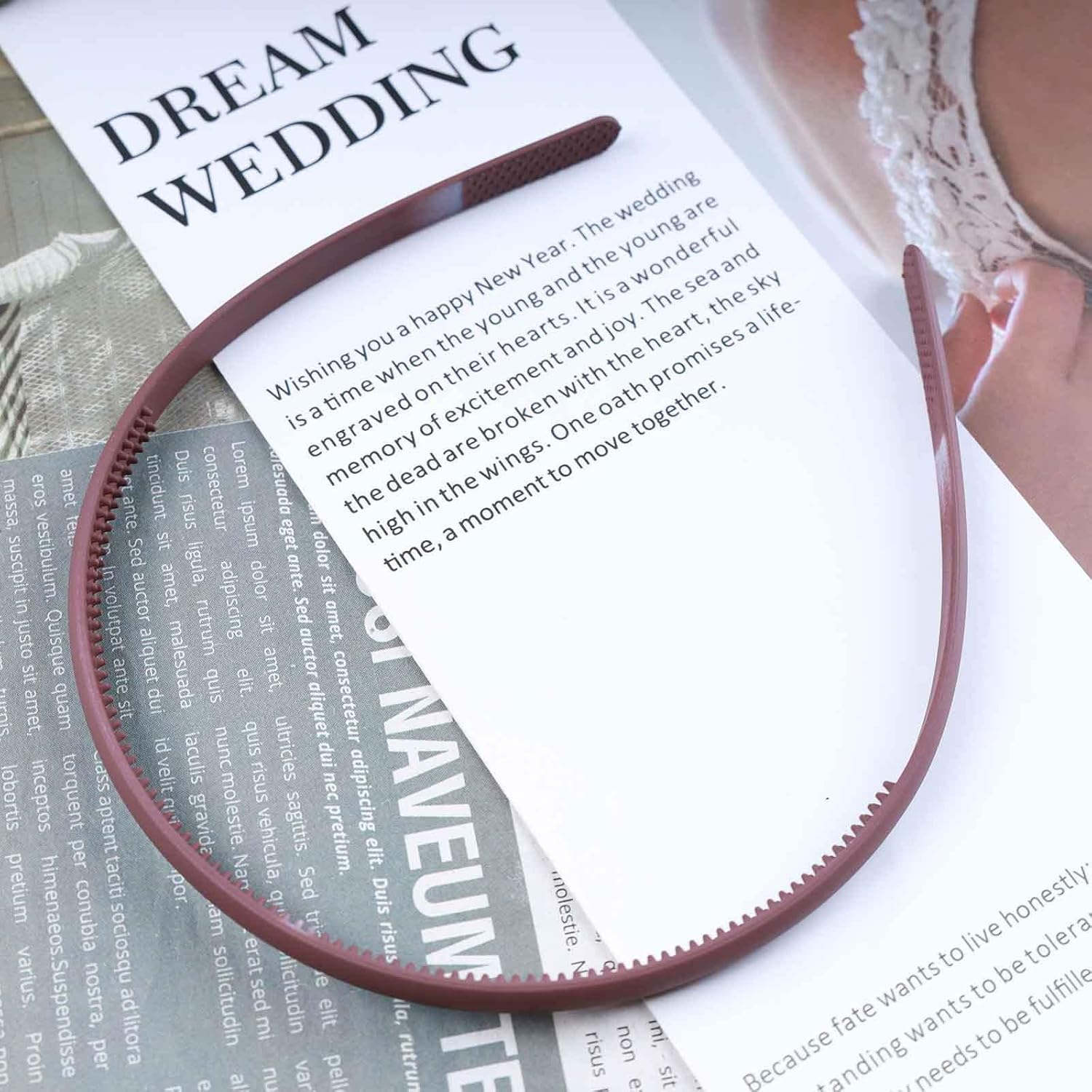 Yheakne Vintage Headband French Headband Hair Bands Multicoloured Resin Headbands Plastic Plain Hair Band Hoop Decorative Hairpiece Hair Accessories for Women and Girls (Pink) image number 6