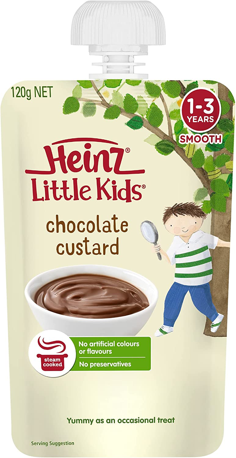 Heinz Chocolate Custard 1-3 Years Heinz for Baby Heinz Little Kids Baby Food Pouch No Artificial Flavours, No Preservatives, No Added Colours 120G (Pack of 6) image number 5