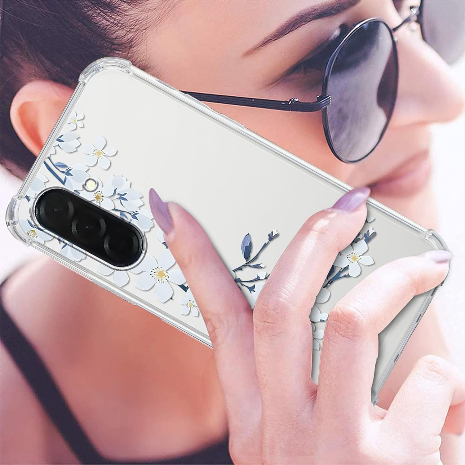Saqmkil Transparent Case for Samsung Galaxy A36, Aesthetic Pattern Motif Design Women Girls Women Thin Mobile Phone Case Soft Cute Shockproof Clear Case Protective Case for Samsung A36 6.64 Inches image number 4